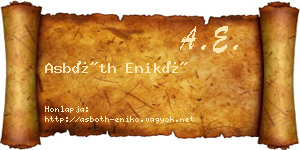 Asbóth Enikő névjegykártya