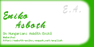 eniko asboth business card