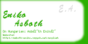 eniko asboth business card